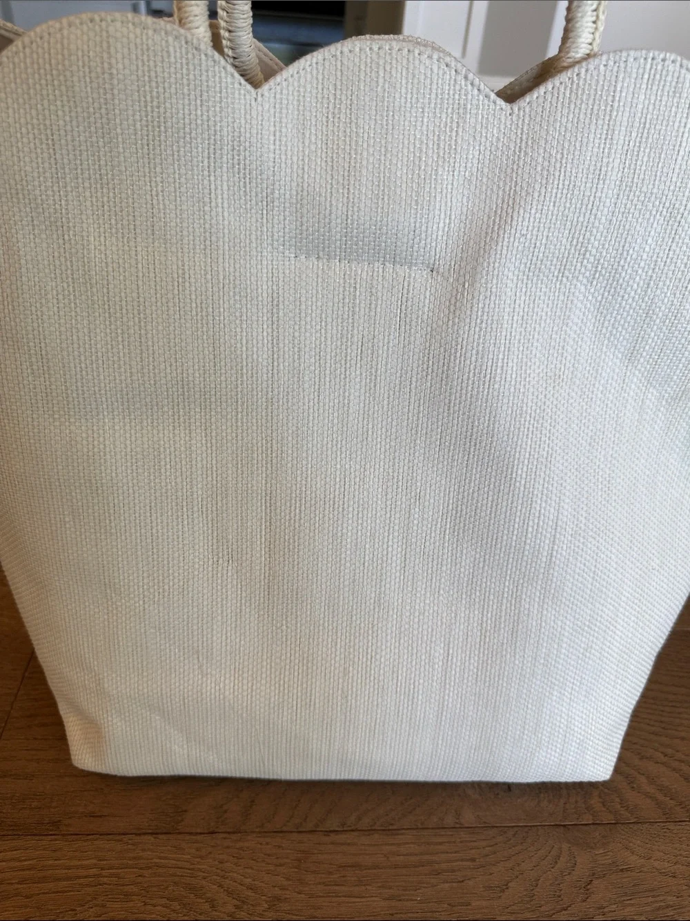 Shiraleah Bride Paper Straw Scalloped tote